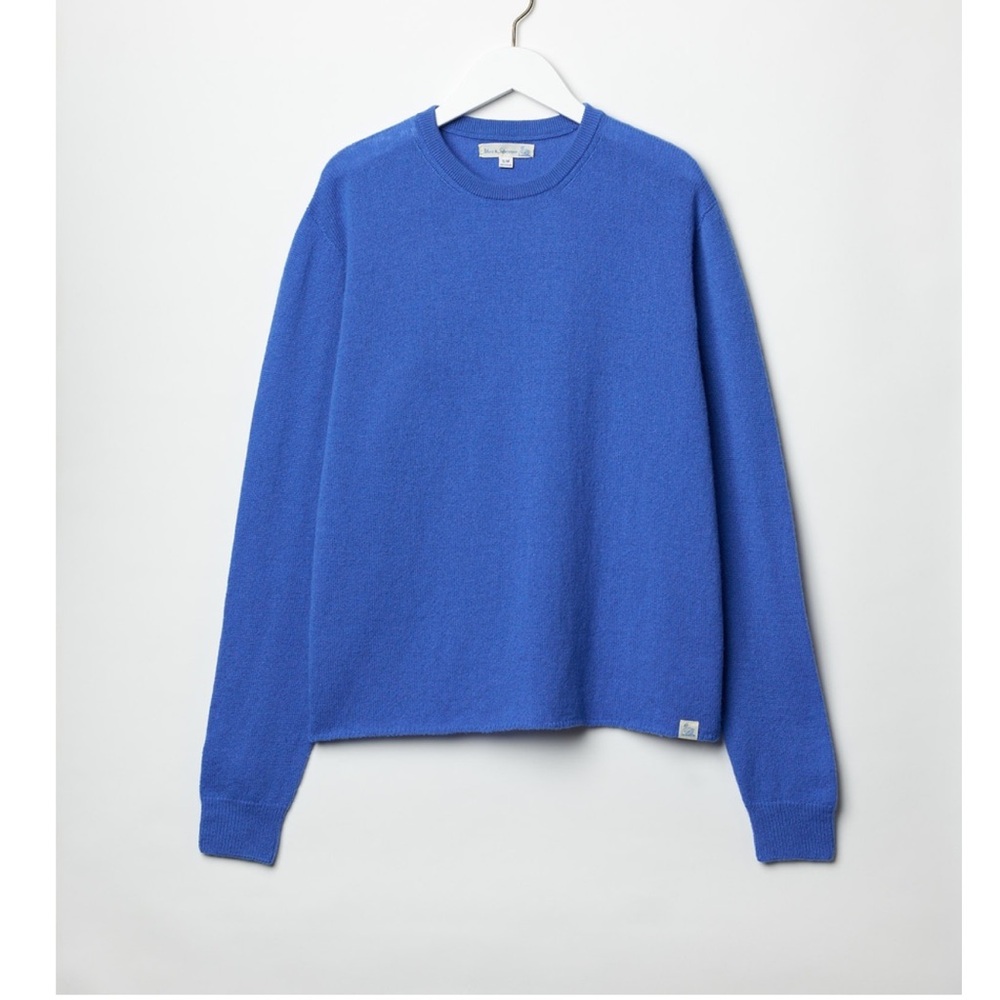 Merz B. Shwanen Merino Wool Silk Cashmere, relaxed fit washed blue